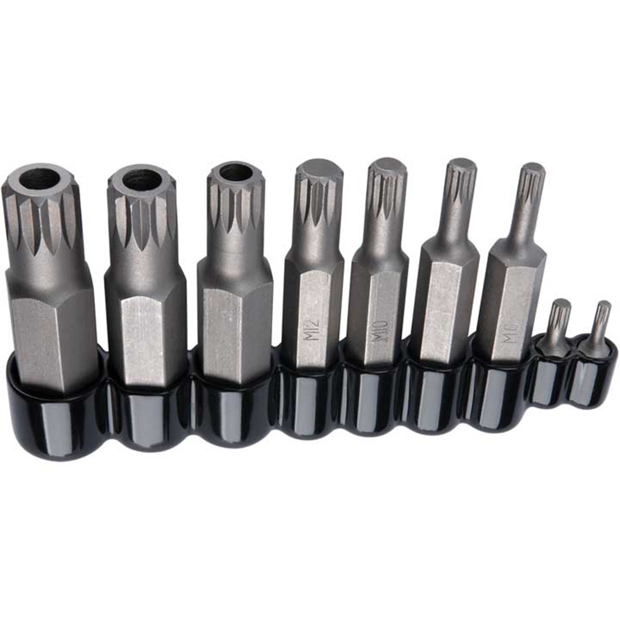 Performance Tool 9-Piece Master Triple Square Bit Set — 4mm to 18mm, Vinyl Organizer, Model# PRTW86024